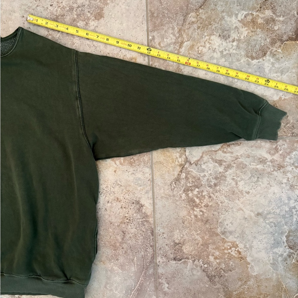 Aerie Women’s M Olive Green Crew Neck Sweater Pullover Pockets Athleisure Cozy - Picture 7 of 12